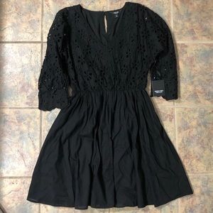 [simply vera wang] NWT medium black eyelet dress